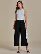 luvamia Wide Leg Jeans for Women High Waisted Cropped Pull On Jeans Elastic Wasit Drawstring Stretch Denim Trouser Pants