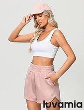 LUVAMIA Women's Brief High-Waisted Elastic-Waist Athletic Wide-Leg Shorts