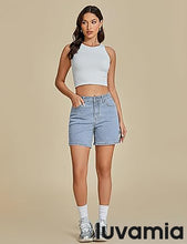LUVAMIA Active Comfy Elastic Relaxed Fit Lounge Unlined Women Walkshorts