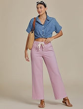 Women's High Rise Wide Leg Free Moving Stretch Ripped Jeans Pants Office-Friendly