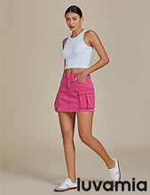 Luvamia Jean Skirts for Women Denim Mini High Waist  Pocket Casual Skirt