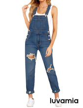 luvamia Women's Casual Stretch Adjustable Denim Bib Overalls Jeans Pants Jumpsuits
