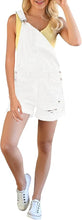 luvamia Women's Ripped Short Overalls Adjustable Denim Bib Overall Shorts Romper