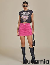 Luvamia Jean Skirts for Women Denim Mini High Waist  Pocket Casual Skirt