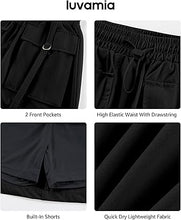 luvamia Skorts for Woman High Waisted Cargo Pocket Elastic Waist Fast Dry Casual Hiking Tennis Sports Skirts with Shorts
