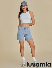 LUVAMIA Active Comfy Elastic Relaxed Fit Lounge Unlined Women Walkshorts