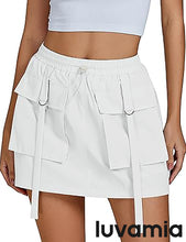 luvamia Skorts for Woman High Waisted Cargo Pocket Elastic Waist Fast Dry Casual Hiking Tennis Sports Skirts with Shorts