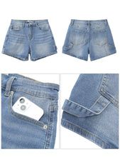 luvamia Jean Shorts for Women Trendy High Waisted Denim Shorts Carpenter Stretchy Summer Casual Mom Cut Off Jeans Shorts