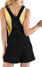 luvamia Women's Ripped Short Overalls Adjustable Denim Bib Overall Shorts Romper