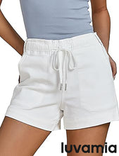 luvamia Jean Shorts for Women High Waisted Pull On Drawstring Elastic Waist Trendy Stretchy Denim Jorts Summer Shorts