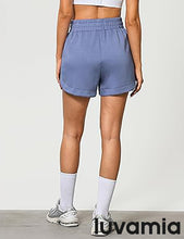LUVAMIA Women's Brief High-Waisted Elastic-Waist Athletic Wide-Leg Shorts