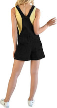 luvamia Women's Ripped Short Overalls Adjustable Denim Bib Overall Shorts Romper