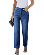 LUVAMIA Women's Straight Regular Stretch Denim High Rise Jeans