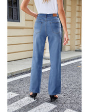 LUVAMIA Women's Straight Regular Stretch Denim High Rise Jeans