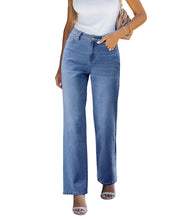 LUVAMIA Women's Straight Regular Stretch Denim High Rise Jeans