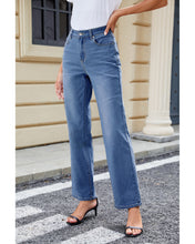 LUVAMIA Women's Straight Regular Stretch Denim High Rise Jeans