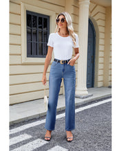 LUVAMIA Women's Straight Regular Stretch Denim High Rise Jeans