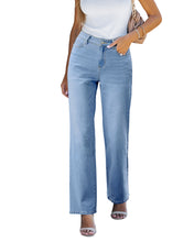 LUVAMIA Women's Straight Regular Stretch Denim High Rise Jeans