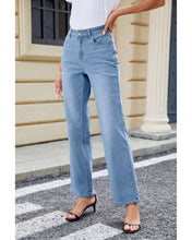 LUVAMIA Women's Straight Regular Stretch Denim High Rise Jeans