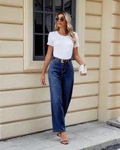 LUVAMIA Women's Straight Regular Stretch Denim High Rise Jeans