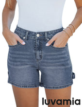 luvamia Jean Shorts for Women Trendy High Waisted Denim Shorts Carpenter Stretchy Summer Casual Mom Cut Off Jeans Shorts