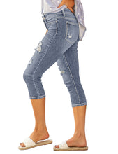luvamia Womens Capri Jeans for Women High Waisted Skinny Ripped Jean Denim Pants