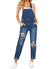 luvamia Women's Casual Stretch Adjustable Denim Bib Overalls Jeans Pants Jumpsuits