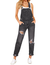 luvamia Women's Casual Stretch Adjustable Denim Bib Overalls Jeans Pants Jumpsuits