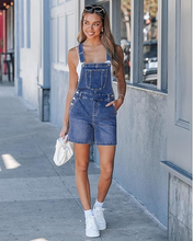 luvamia FleXclusive Denim Overalls for Women Loose Fit Baggy Jean Shorts Overall Bib Summer Casual Stretchy Adjustable Shortalls