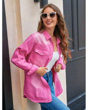 luvamia Long Denim Jacket for Women Lightweight Trendy Jean Button Down Shirts Jackets Oversized Shackets with Pockets