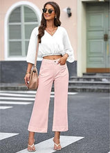 luvamia Wide Leg Jeans for Women Trendy High Waisted Flare Jeans Cropped Denim Pants Stretchy Baggy with Patch Pockets
