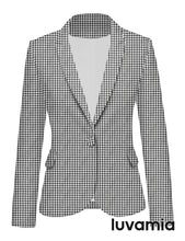 luvamia Women's Long Sleeve Formal Notch Lapel Button Down Blazer Pockets Jacket
