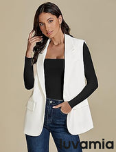 luvamia Women's sleeveless business style lapel vest jacket