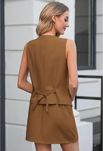 LUVAMIA Women's Business Vest Suit Set Sleeveless Blazer Skirt Outfit Workwear Matching
