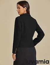 LUVAMIA Women Suit Jacket Double-Breasted Business Casual Long Sleeve Suiting Blazers