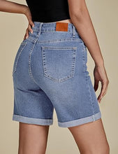 2025 Women's Casual Denim High Waist Pants Shorts Straight Leg Stretch Jeans