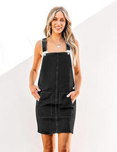 luvamia Women's Casual Straps Denim Overall Pinafore Dress with Pocket