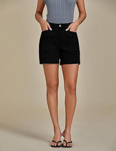 Women's Denim Mid Waist Shorts Regular Fit Summer Pocket Walkshorts