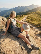 luvamia Hiking Shorts for Women High Waisted Pull On Cargo Casual Golf Water Resistant 7 Inch Inseam Mid Thigh Shorts
