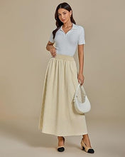 LUVAMIA Women's Summer Long Lightweight Flowy Skirt Stripe Maxi Fashion