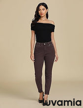 LUVAMIA Women's Full Length High Waist Skinny Fit Denim Slight Stretch Slim Jeans
