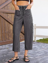 luvamia FleXclusive Barrel Jeans for Women Trendy Wide Leg High Rise Baggy Pull On Elastic Waist Button Fly Drawstring Denim Pants