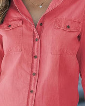 luvamia Women Chambray Jean Western Shirts Long Sleeve Button Down Denim Shirt Tops