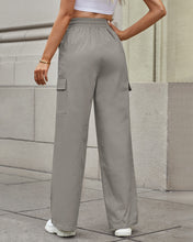 GRAPENT Womens Cargo Pants Wide Leg Baggy High Rise Pull On Elastic Waist Stretch Loose Pants with Pocket 90s Outfit Y2K