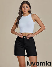 Luvamia Women's Casual Denim Walkshorts Summer Straight