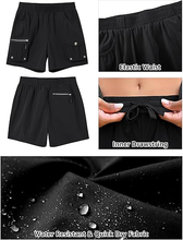 luvamia Hiking Shorts for Women Elastic Waist Pull On Quick Dry Zipper Pockets Lightweight Camping 5" Inseam Cargo Shorts