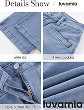 LUVAMIA Women's Wide-leg Jeans High Waist Fashion Jeans Trousers Jeans Versatile Commuter Style