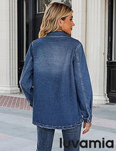 luvamia 2025 Jean Jackets for Women Fashion Oversized Button Down Denim Jacket Western Fall Shacket Jacket with Pockets
