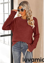 luvamia Women's Casual Pajamas Sets Long Sleeve Tops and Pants Knitted Pjs Loungewear