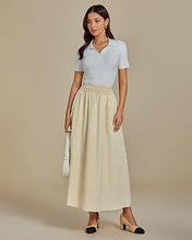 LUVAMIA Women's Summer Long Lightweight Flowy Skirt Stripe Maxi Fashion